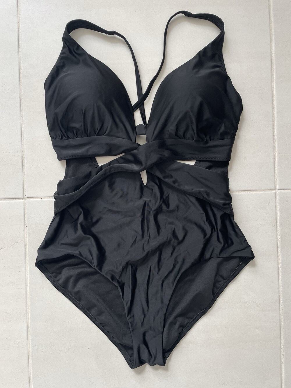 Bar III Swim One Piece Swimsuit Wrap Around Beach Summer Minimalist Chic